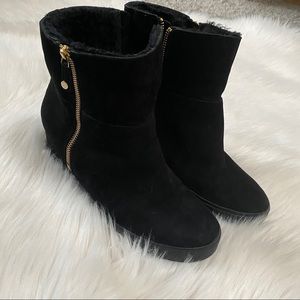 DNKY Donna Karan wedge booties